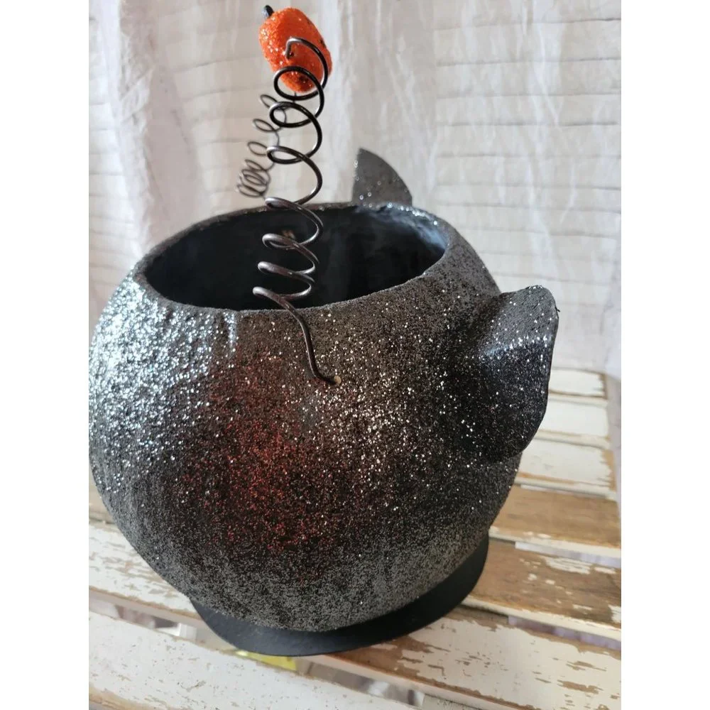 Dept 56 glitter cat pumpkin trick or treat‎ home 33928 10